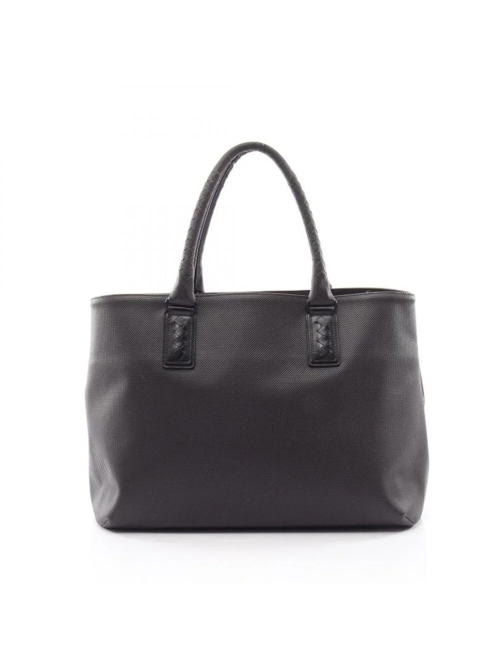 Bottega Veneta Tote Marco Polo Intreccio Jet Dark Brown Canvas Leather